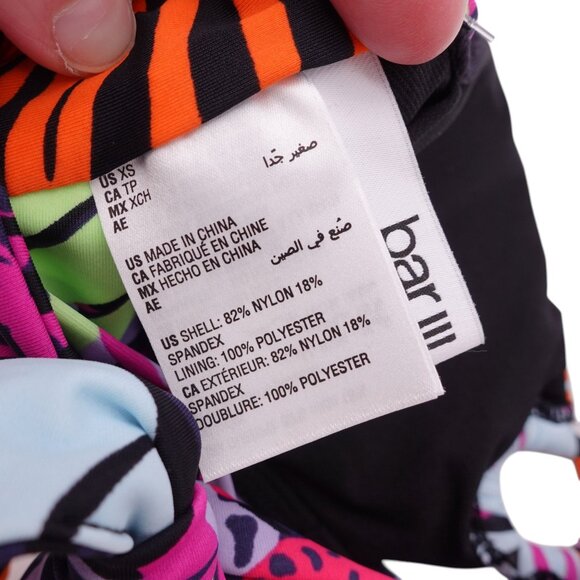 NWT Bar III Palm Prowl O-Ring Bikini Top Sz XS Multicolor Floral Push Up Lined - Picture 10 of 11